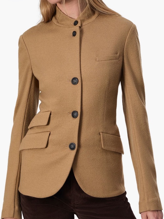 rag & bone Jackets & Blazers - rag & bone Camel Wool-Blend Tailored Button Jacket